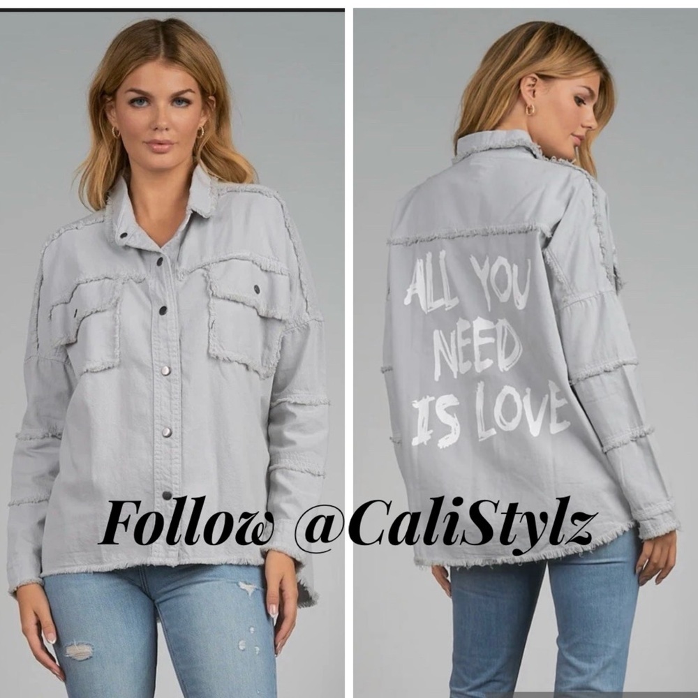 ❣️NWT! Elan All You Need Is Love Grey Jacket